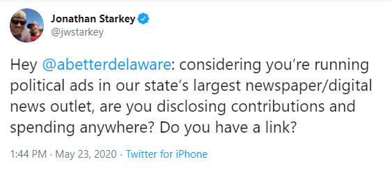 Jonathan Starkey responds to A Better Delaware