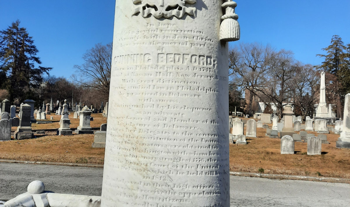 The grave of Gunning Bedford, one of the strongest advocates for the US Senate